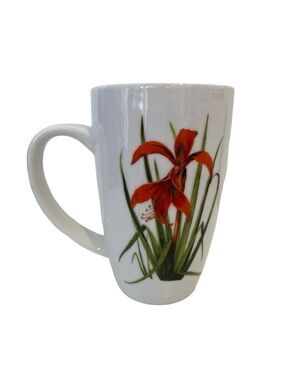 Mayfair and Jackson Collection coffee tea mug white botanic garden orange floral